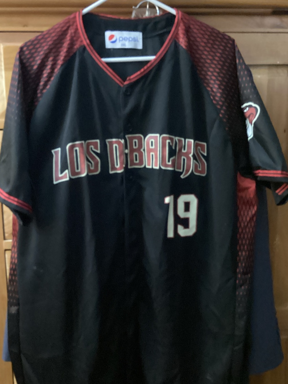 Pepsi Black and Red Los Dbacks Baseball Jersey - Number 19